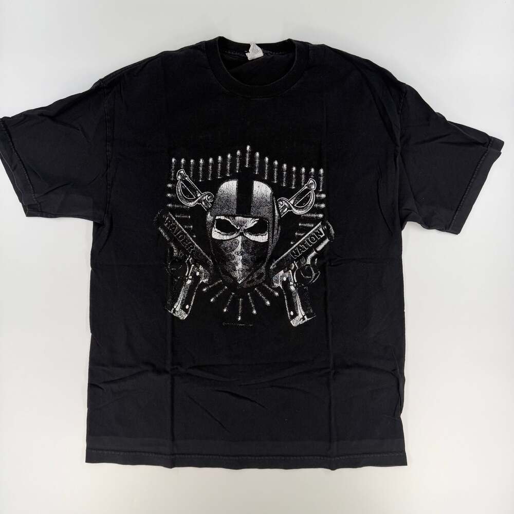 0752 XL Raider Nation Skull Cross Pistols Graphic T-Shirt